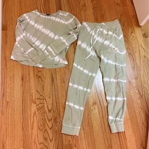 Rails Green Tie Dye Sweat Set